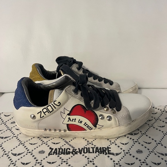 Zadig & Voltaire distressed leather sneakers - Picture 1 of 9